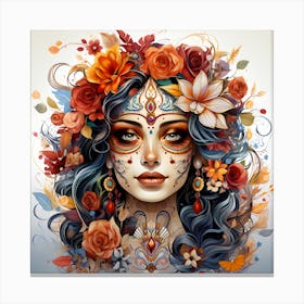 Day Of The Dead Woman Canvas Print