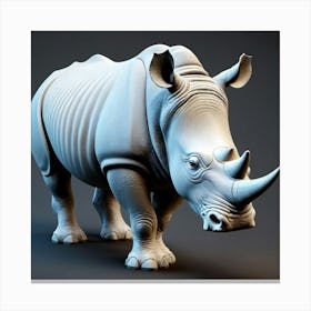 Rhino 3d Model Canvas Print