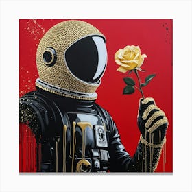 Gold spaceman Canvas Print