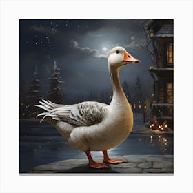 Goose At Night Canvas Print