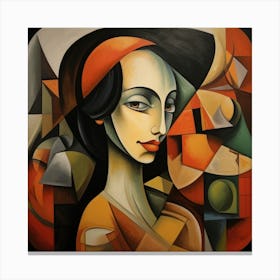 Cubism Portuguese Woman 02 Canvas Print