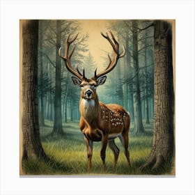 Deer In The Woods 23 Canvas Print