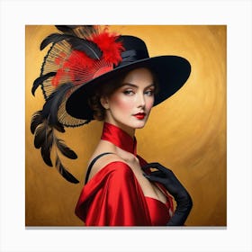 Woman In A Hat 8 Canvas Print
