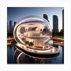 Futuristic Hotel In Dubai Canvas Print