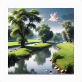 River In The Grass 8 Canvas Print