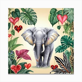 Mystic Love Elephant Canvas Print