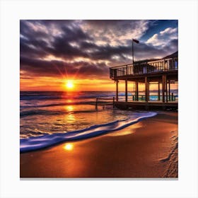 Sunset On The Beach 231 Canvas Print