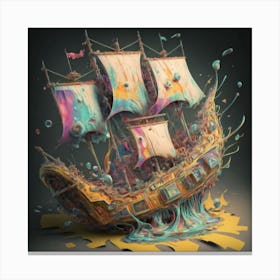 Ship In The Sea Canvas Print