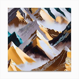 Golden Peaks: Majestic Mountains Canvas Print