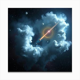 Oort Cloud With Icy Comets Drifting In Space 1 Canvas Print