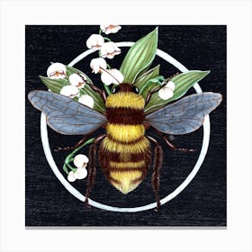 Lily Bee Square Canvas Print