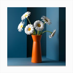 Daisy Flowers Vase Living Room (7) Canvas Print