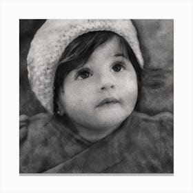 Little Girl In A Hat Canvas Print