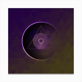 Geometric Neon Glyph on Jewel Tone Triangle Pattern 317 Canvas Print