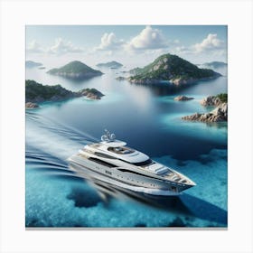 Yacht In The Sea Canvas Print