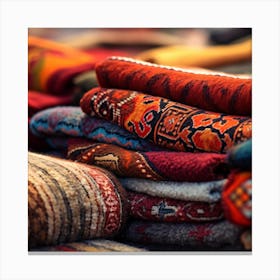 Pile Of Carpets Canvas Print