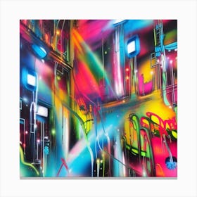 Neon City Art Canvas Print