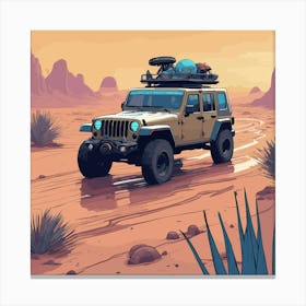 Jeep In The Desert 5 Canvas Print
