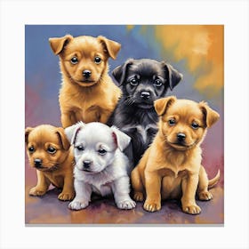 Four Puppies 1 Canvas Print