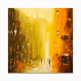 People Walking In The City Canvas Print