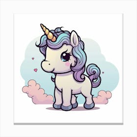 Unicorn With Rainbow Mane 10 Canvas Print