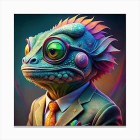 Chameleon In A Suit Canvas Print