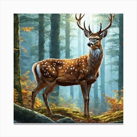Deer In The Forest 149 Canvas Print