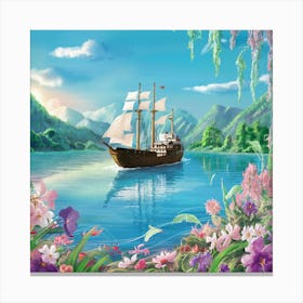 Ship In The Water Canvas Print