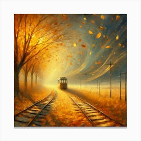 Train Tracks In Autumn Canvas Print