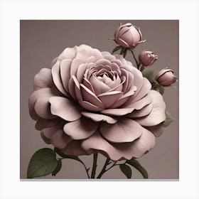 Aesthetic style, Large mauve rose flower Canvas Print