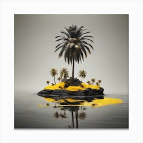 A small Island with a Palm tree Canvas Print