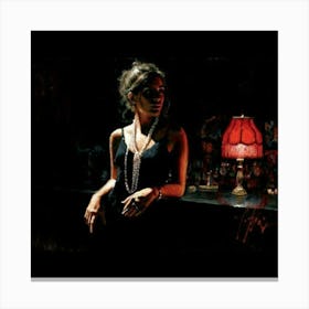 Woman In The Dark Canvas Print