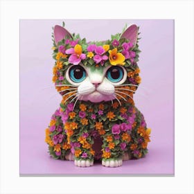 Flower Cat Canvas Print