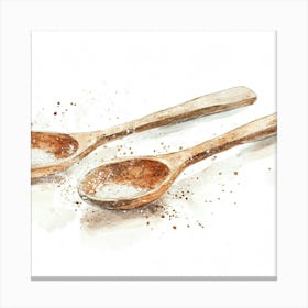 Watercolor Spoons With Sprinkles Canvas Print