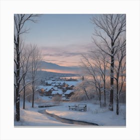 Winter Morning Landscape Canvas Print