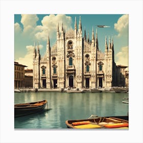 Milano Vintage Travel Poster Canvas Print