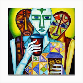 Cubism Oil Painting Famous Coffee  Drug Canvas Print