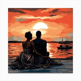 Sunset Couple 1 Canvas Print