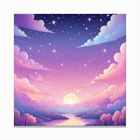 Sky With Twinkling Stars In Pastel Colors Square Composition 318 Canvas Print