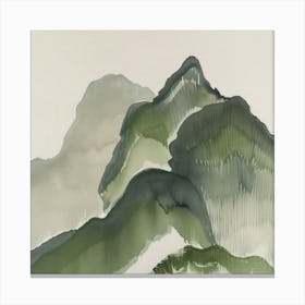 Japanese Watercolour Of Mount Tanigawa 4 Canvas Print