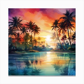 Sunset At The Beach 5 Canvas Print