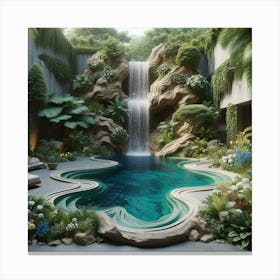 Waterfall Pool Canvas Print