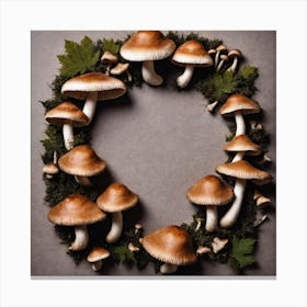 Mushroom Wreath 1 Canvas Print