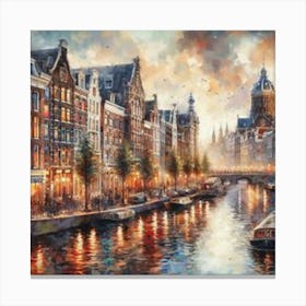 Amsterdam At Night 1 Canvas Print