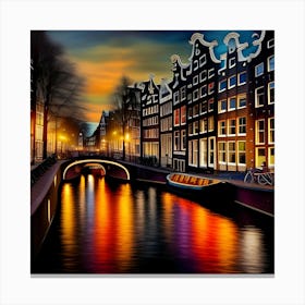 Amsterdam, Bokeh Photography of a City Skyline, Wall Art Print Canvas Print