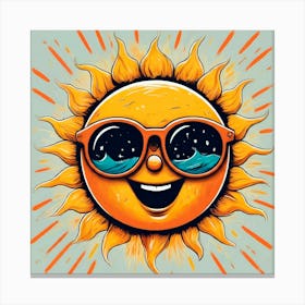 Sun With Sunglasses 1 Canvas Print