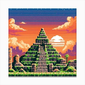 8-bit ancient temple 2 Canvas Print