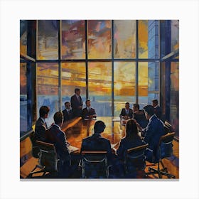 Meeting At Sunset Canvas Print