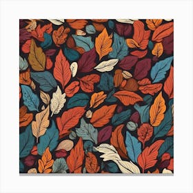 Autumn Leaves Seamless Pattern 1 Canvas Print