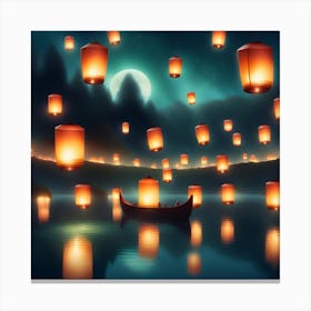 Lanterns In The Sky Canvas Print